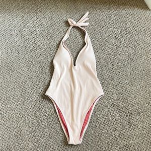 Aerie, light pink, plunging one piece